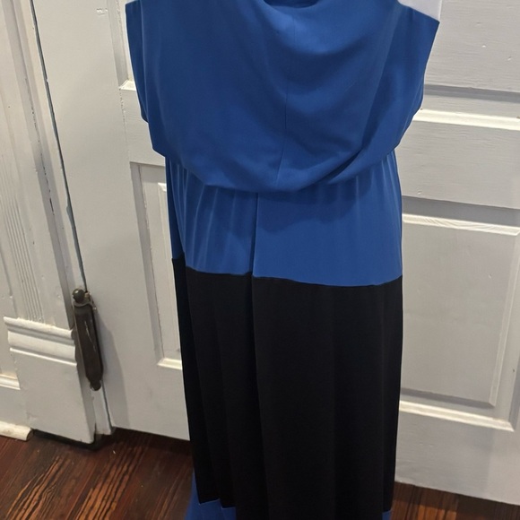 London Times NWOT Chevron Colorblock Keyhole Halter Maxi Dress Sz 6 - Picture 3 of 7